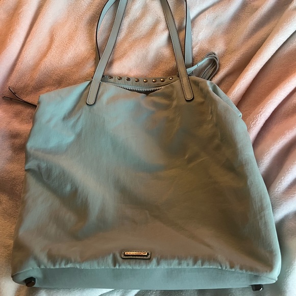 Rebecca Minkoff Teal Studded Nylon Tote 👜 - Picture 1 of 5